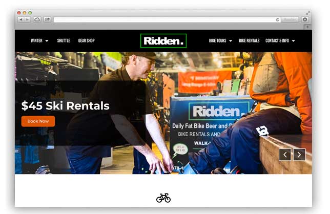 Ridden Ski, Snowboard<br>and Bike Rentals
